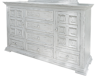 International Furniture© 1022 Terra Distressed Vintage White Dresser