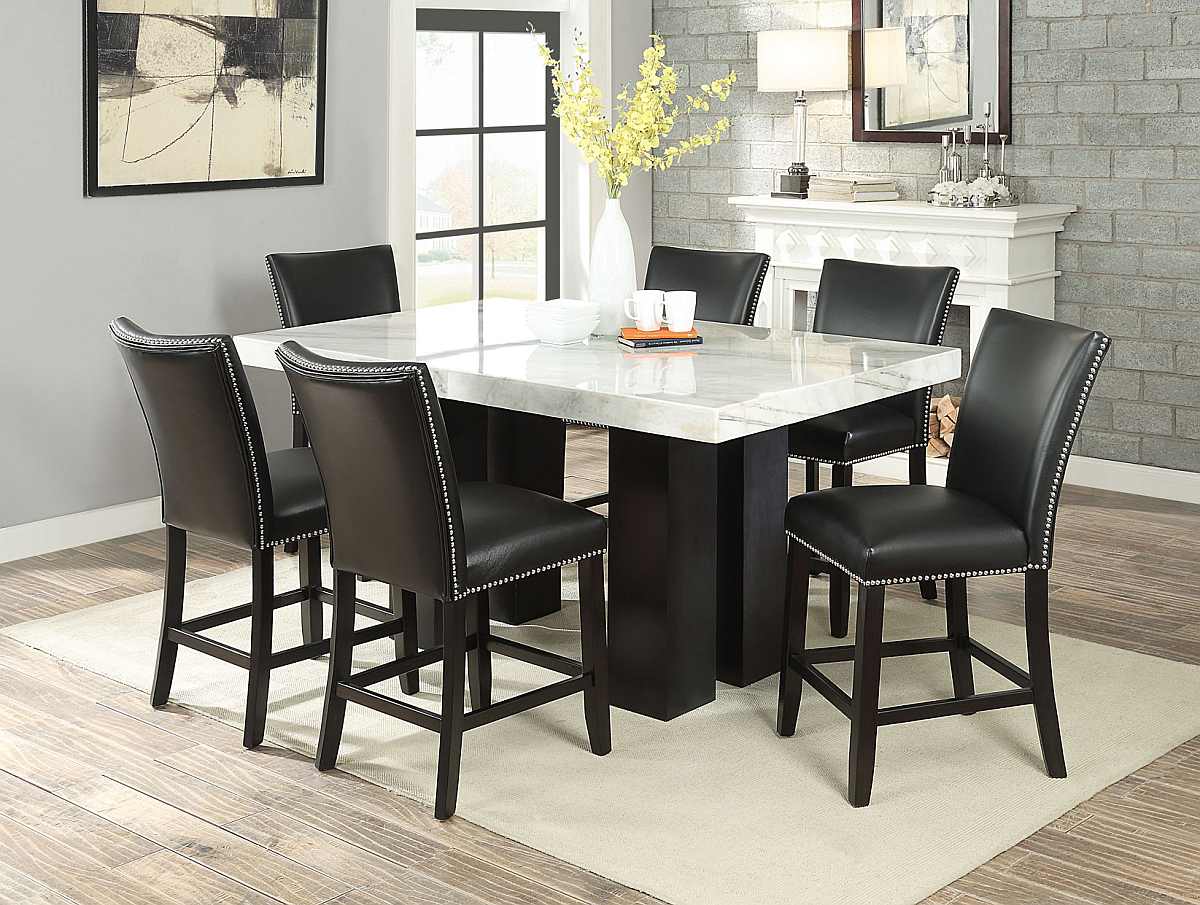 Counter height dining set store marble top