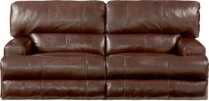 Catnapper® Wembley Walnut Lay Flat Power Reclining Sofa with Power Headrest