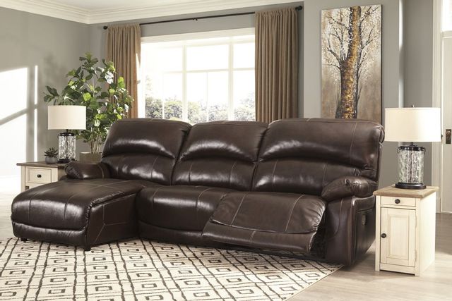 Signature Design by Ashley® Hallstrung Chocolate 3-Piece Power Reclining Sectional-0