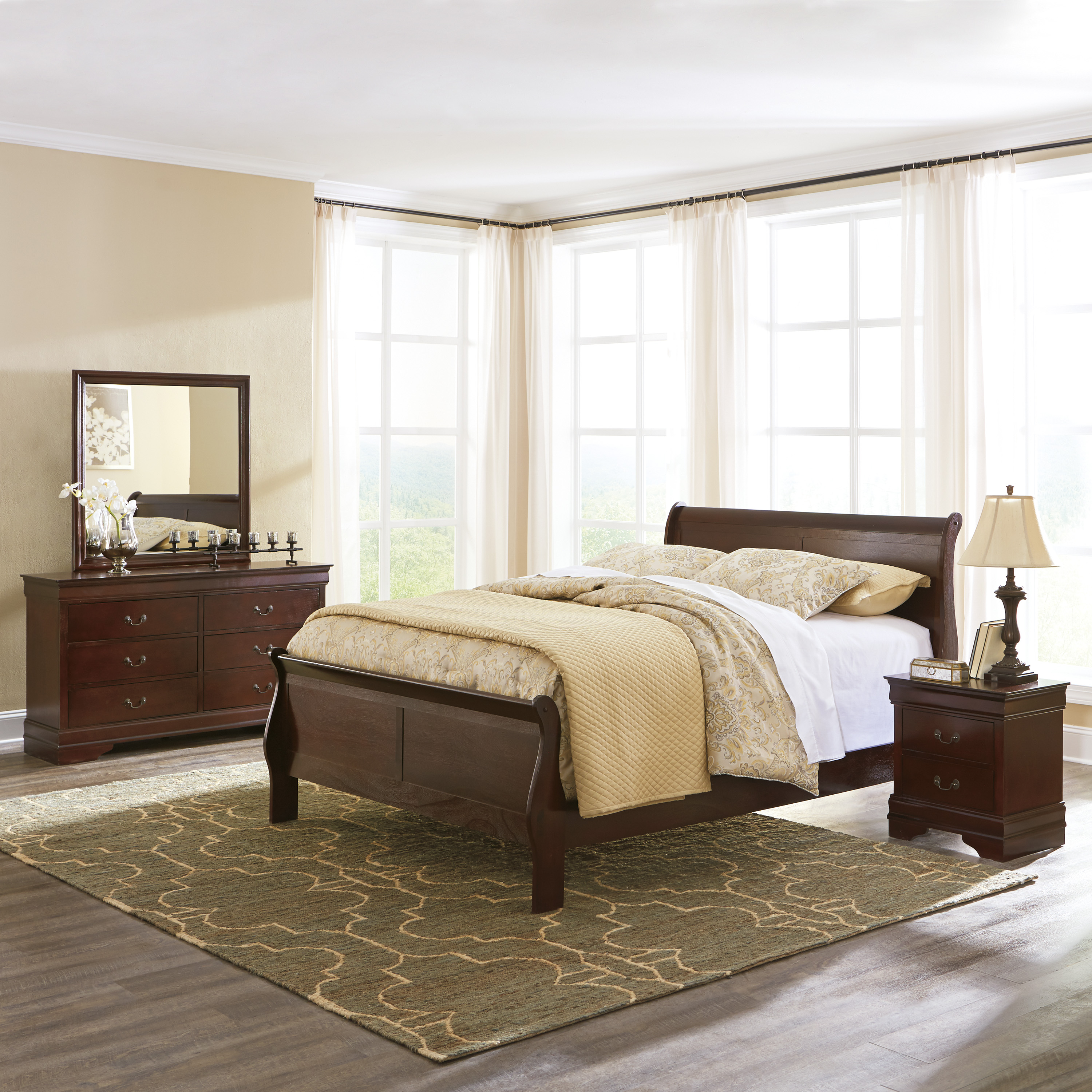 Signature Design By Ashley® Alisdair Dark Brown Sleigh Bed-B376BC ...