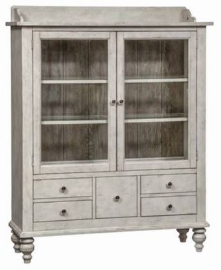 Liberty Farmhouse Antique Linen/Whitney White Display Cabinet