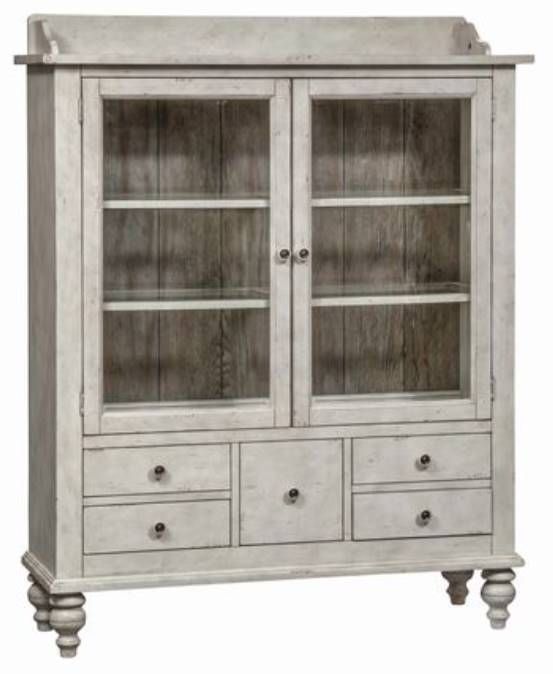 Liberty Farmhouse Antique Linen/Whitney White Display Cabinet