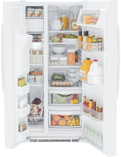 GE® 23.0 Cu. Ft. White Side-by-Side Refrigerator 4