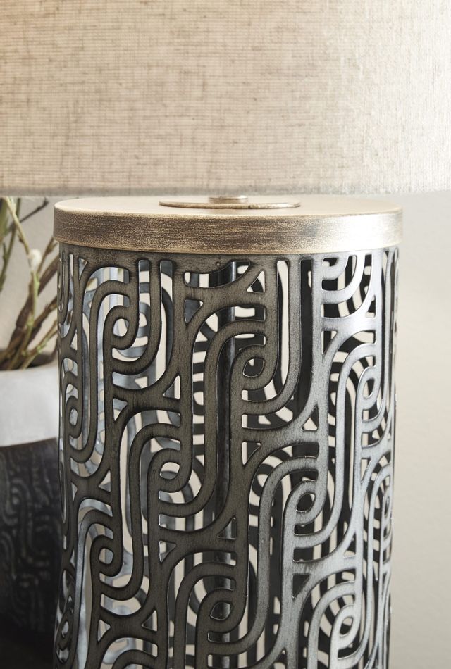 Signature Design by Ashley® Dayo Gray/Gold Metal Table Lamp-1