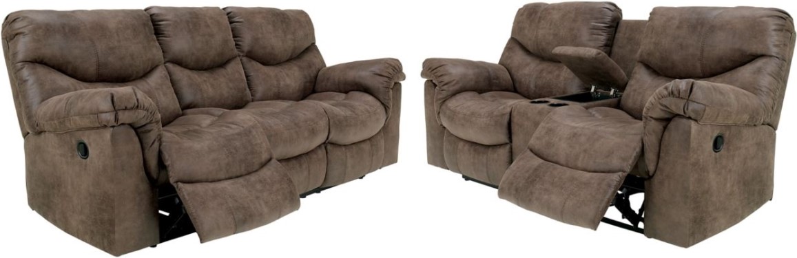 alzena reclining loveseat with console