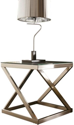Signature Design by Ashley® Coylin Brushed Nickel Square End Table