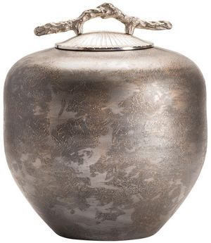 Crestview Collection Morrow Grey Medium Urn with Branch Handle
