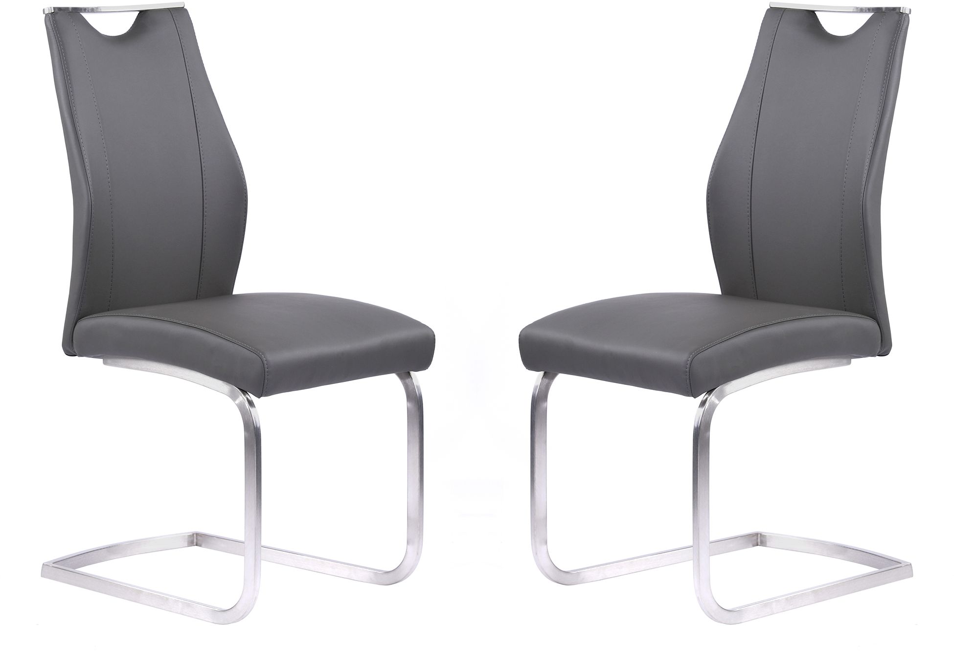 Brushed chrome outlet dining chairs