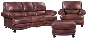 Leather Italia Young Leather Sofa, Chair, and Ottoman