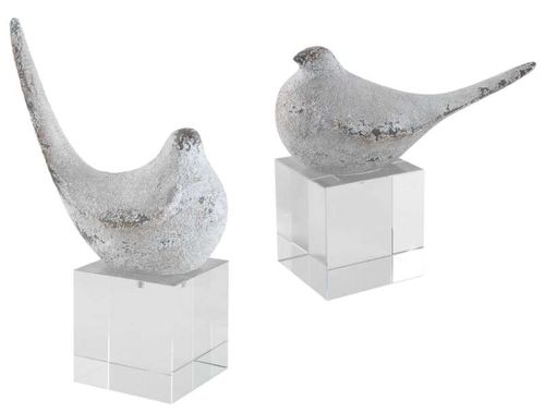 Uttermost® Better Together 2-Piece Gray/Silver Bird Sculpture Set