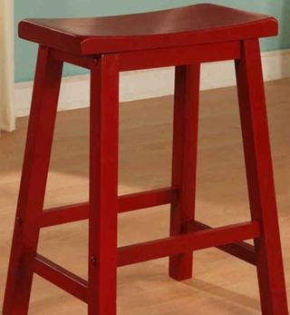 Powell® Color Story Red Saddle 24″ Counter Height Stool