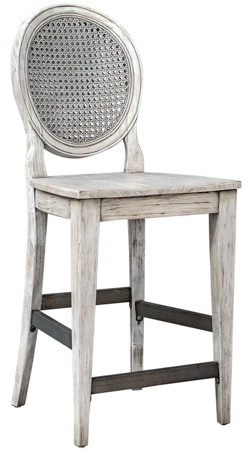 Uttermost® Clarion Aged White Counter Height Stool