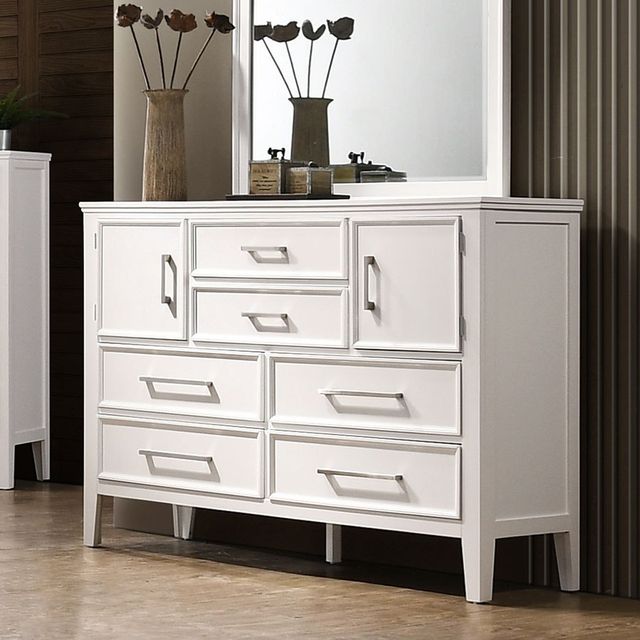 New Classic® Furniture Andover 4 Piece White Queen Panel Bedroom Set 3