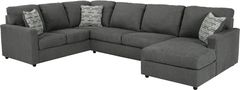 Signature Design by Ashley® Edenfield 3-Piece Charcoal Right-Arm Facing Sectional with Corner Chaise