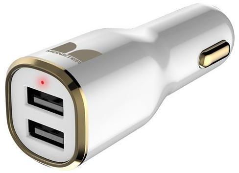 Monster® Mobile® iCarCharger Max 2-White/Gold