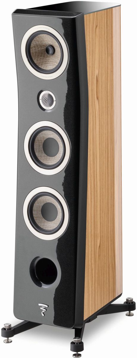 Focal® Kanta 6.5" Deep Black and Walnut High Gloss Floor Standing Speaker