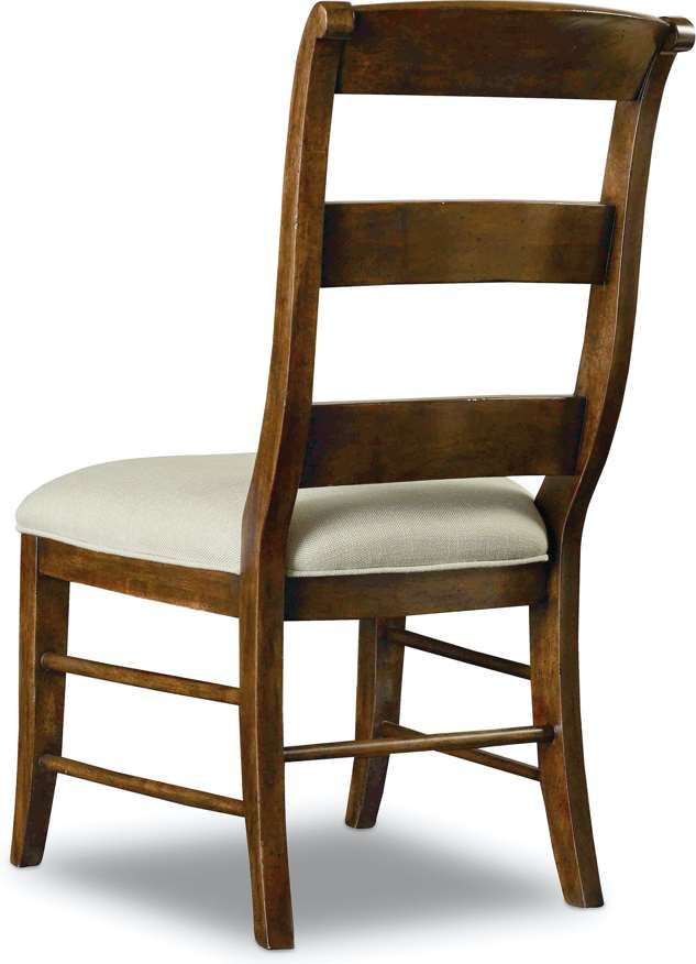 Hooker® Furniture Archivist 2-Piece Beige/Dark Wood Ladderback Side Chair Set 1
