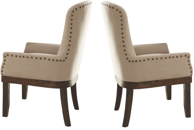 ACME Furniture Landon 2-Piece Beige/Salvage Brown Arm Chairs