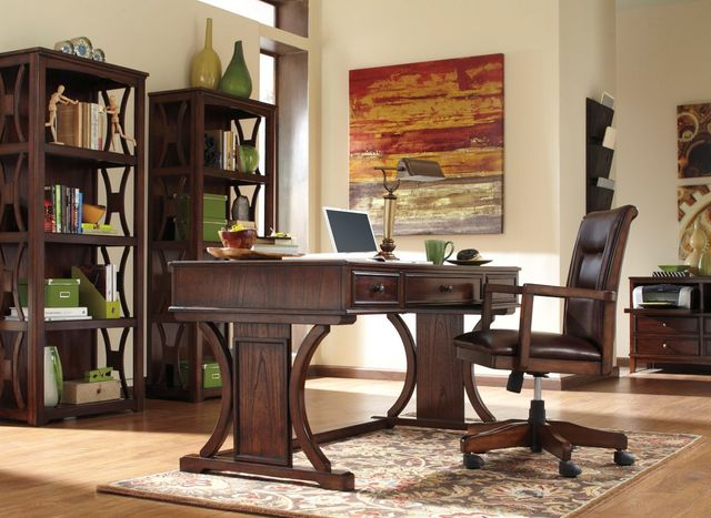 Signature Design by Ashley® Devrik Medium Brown Home Office Desk 2