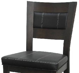 Chaise d'appoint en tissu brun foncé VieBois® 1