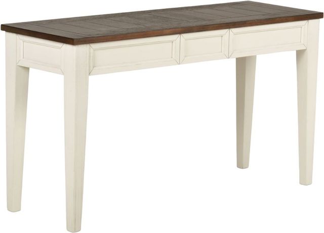 Steve Silver Co. Cayla Dark Oak Sofa Table with Antiqued White Base-2