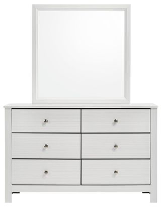 Elements International Catalina 2-Piece White Dresser and Mirror Set