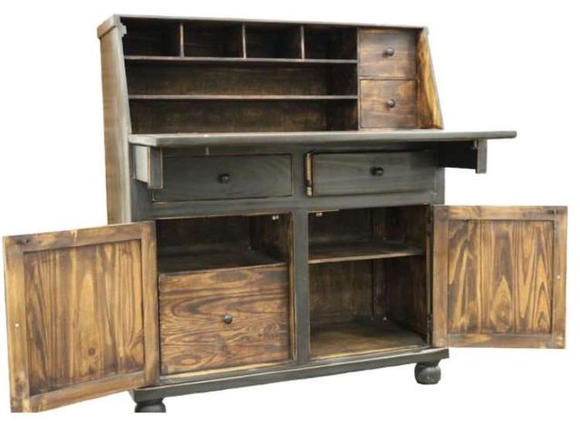 Million Dollar Rustic Antique Black Secretary Desk 1