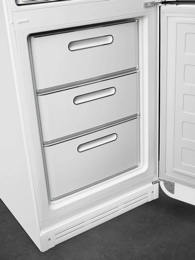 Smeg 50's Retro Style Aesthetic 11.7 Cu. Ft. White Bottom Freezer Refrigerator 3