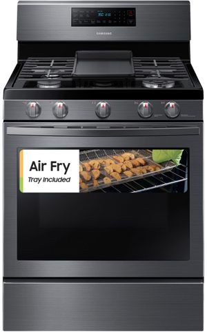 Samsung 30" Fingerprint Resistant Black Stainless Steel Freestanding Gas Range with Air Fry and Convection