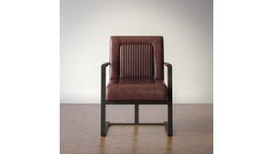 Jofran Inc. Maguire Dark Sienna Genuine Leather Sled Chair