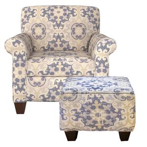 Corinthian Furniture Lilou Bennington Accent Chair with Ottoman