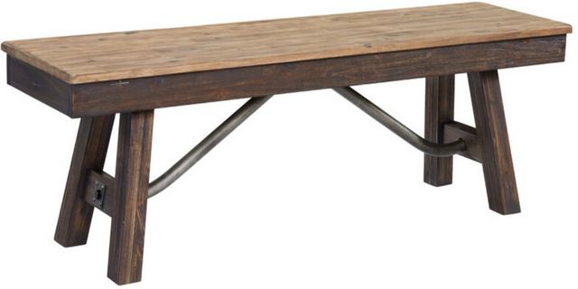 Intercon Transitions Driftwood/Sable 63" Bench with Wood Seat