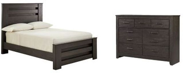 Signature Design by Ashley® Brinxton 2-Piece Charcoal Full Youth Panel Bed Set-0