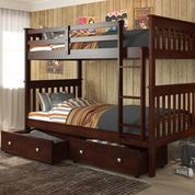 Donco Trading Company Mission Twin/Twin Bunkbed with under Drawers-1