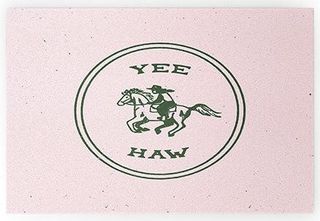 Deny Designs YEE HAW Pink Welcome Mat