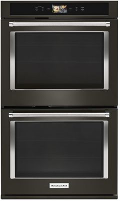 KitchenAid® 30" Black Stainless Steel with PrintShield™ Finish Smart Electric Built In Double Oven