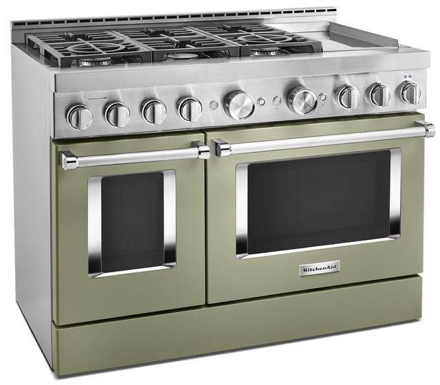 KitchenAid® 48" Stainless Steel Commercial Style Freestanding Gas Range 8