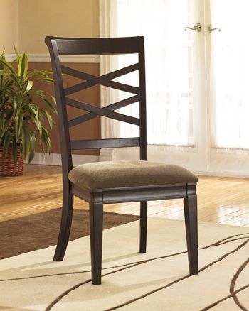 Ashley® Hayley Dark Brown Upholstered Dining Side Chair