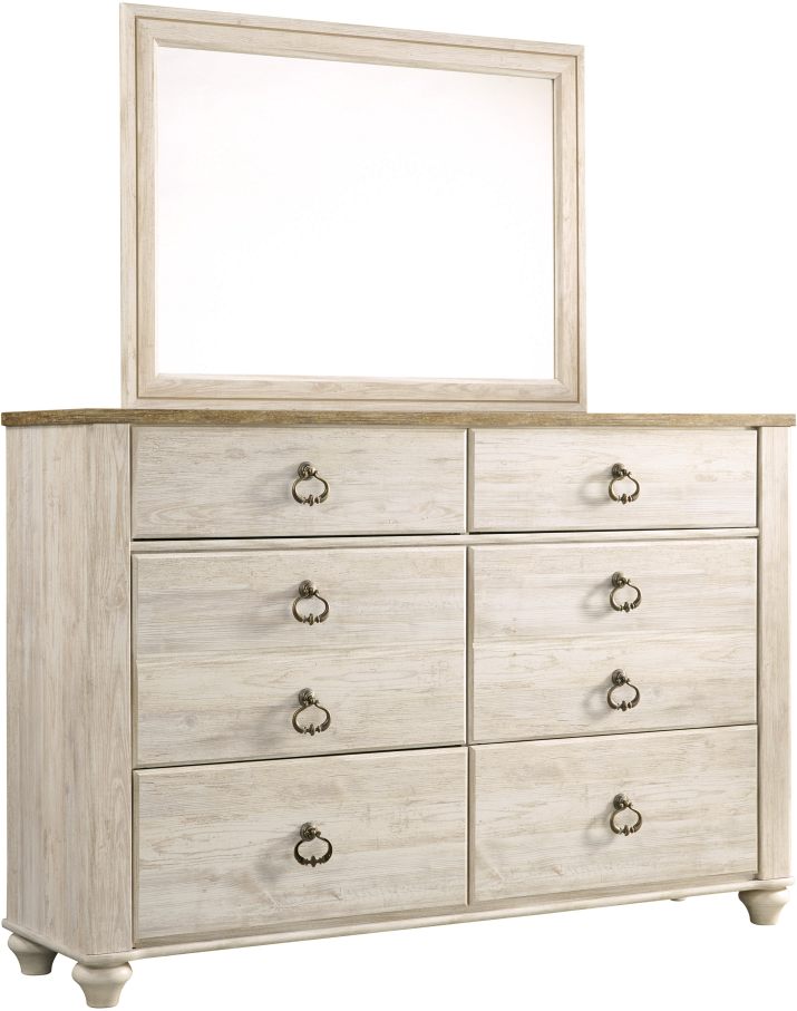 Signature Design by Ashley® Willowton Whitewash Youth Dresser and Mirror