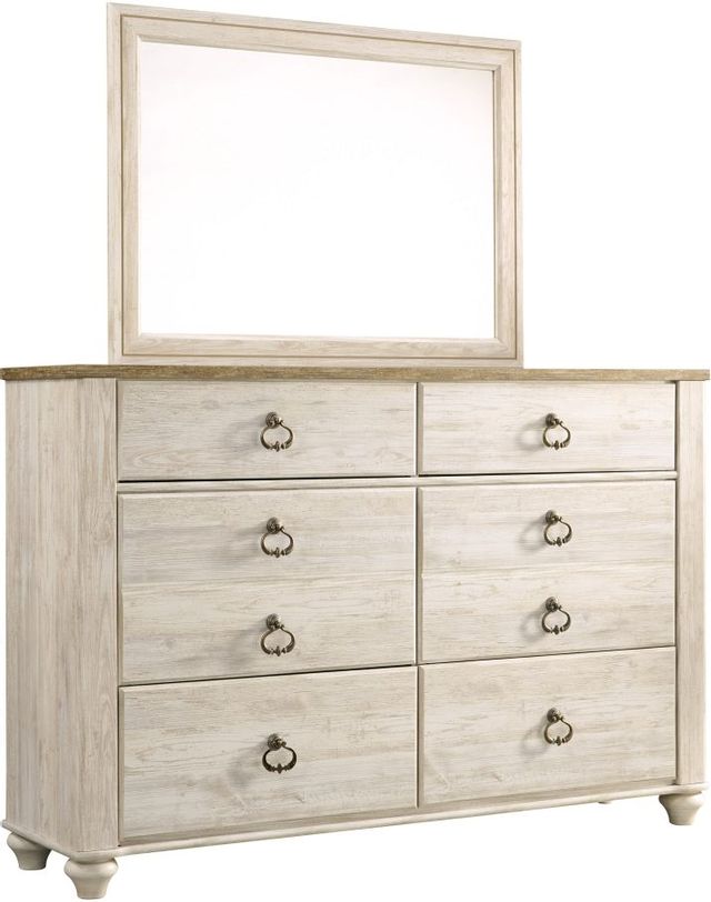 Signature Design by Ashley® Willowton Whitewash Youth Dresser and Mirror 0