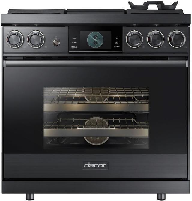 Dacor® Contemporary 36" Graphite Stainless Steel Pro Dual-Fuel Steam Range