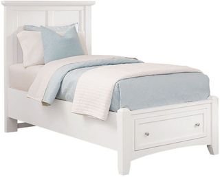 Vaughan-Bassett Bonanza White Twin Mansion Bed With Storage Footboard