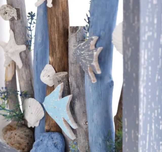 Stylecraft Gray Sea Dive Hand Assembled Coastal Wall Sculpture/Wooden ...