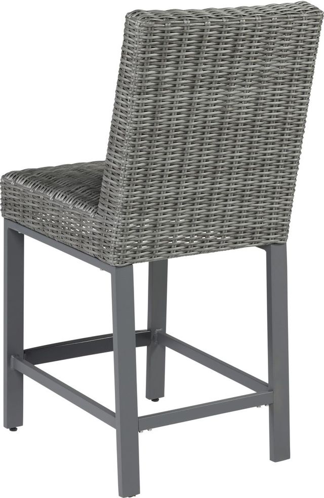 Signature Design by Ashley® Palazzo 2-Piece Gray Outdoor Barstool Set 1