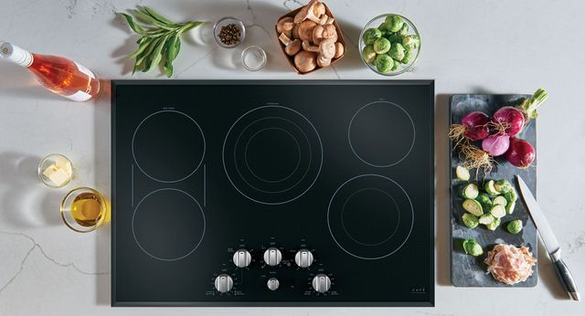 Café™ 30" Black / Brushed Stainless Electric Cooktop 8