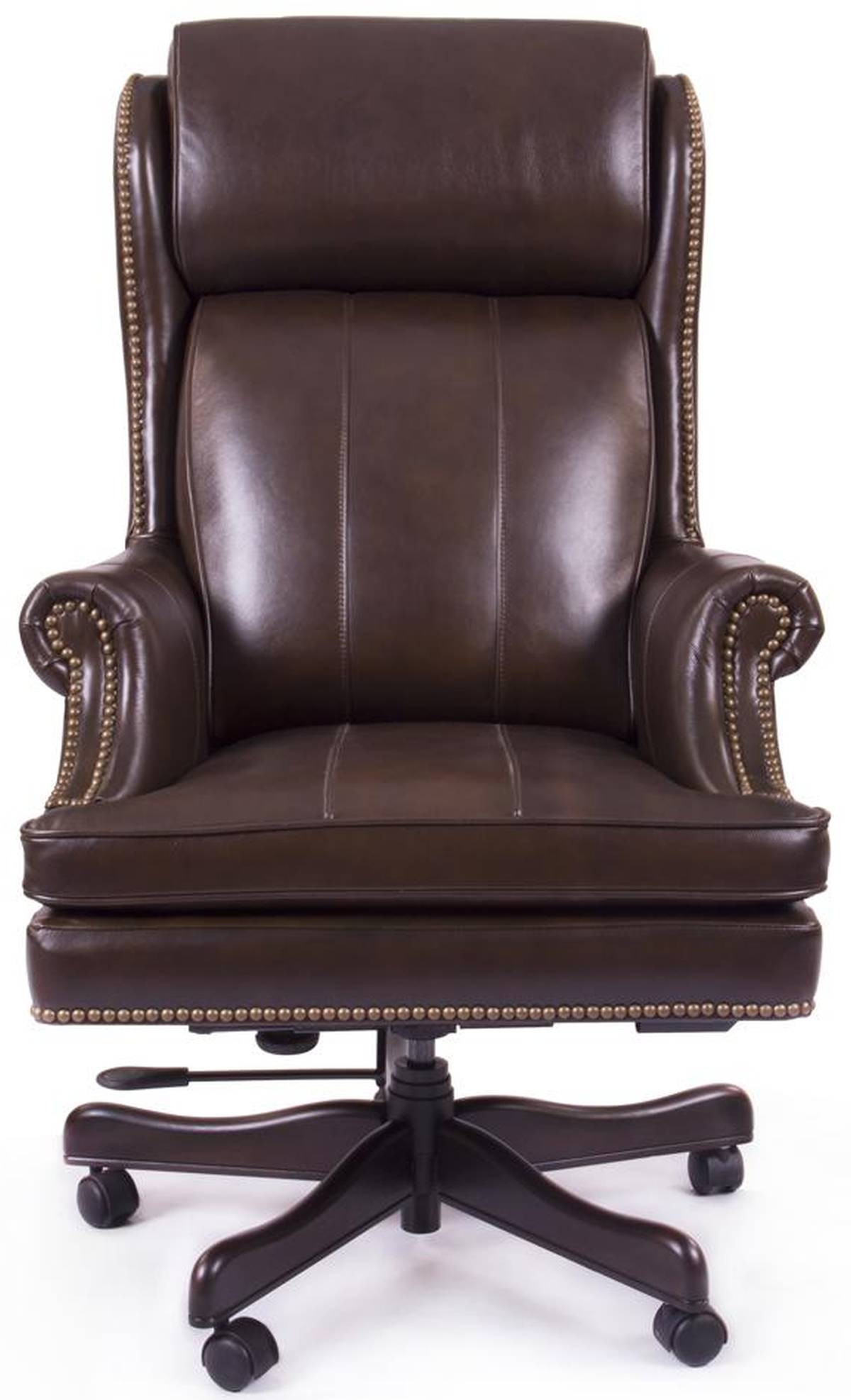 Details about   Brown Swivel Adjustable Office Desk Chair with Casters Office Work Leather 
