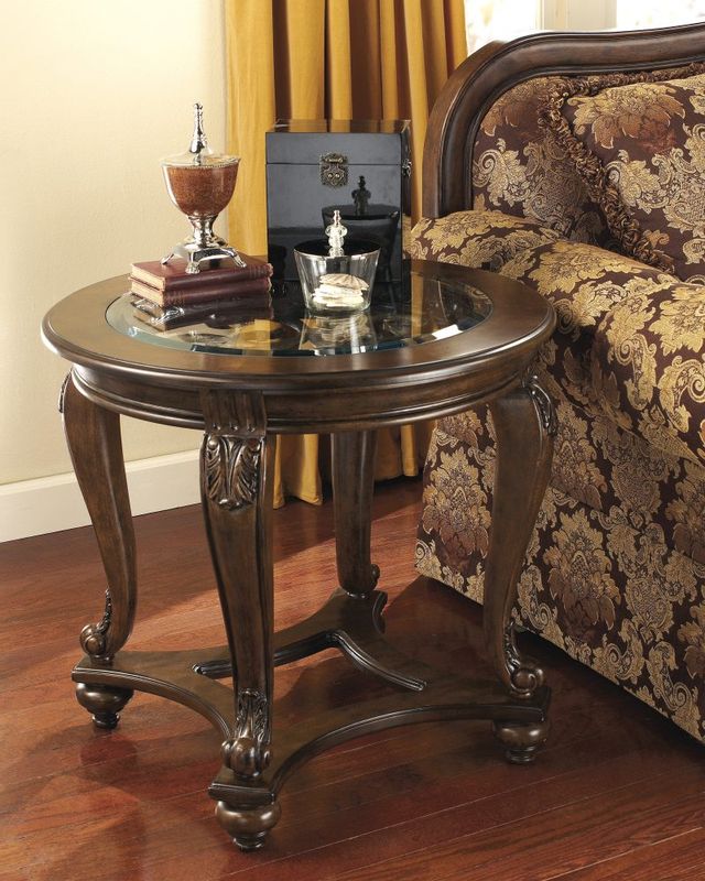 Signature Design by Ashley® Norcastle Dark Brown Round End Table 6