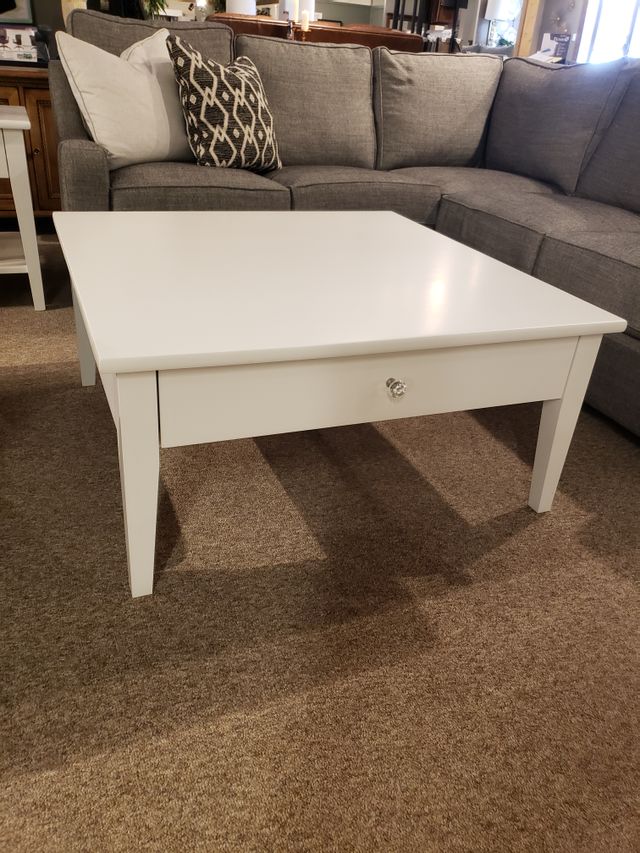 Durham Furniture 38" Square Cocktail Table w/Drawer - Solid Accents