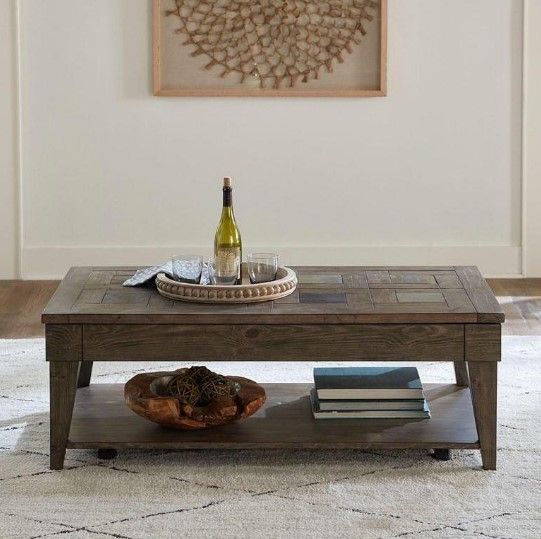 Liberty Arrowcreek Weathered Stone Lift Top Cocktail Table 8